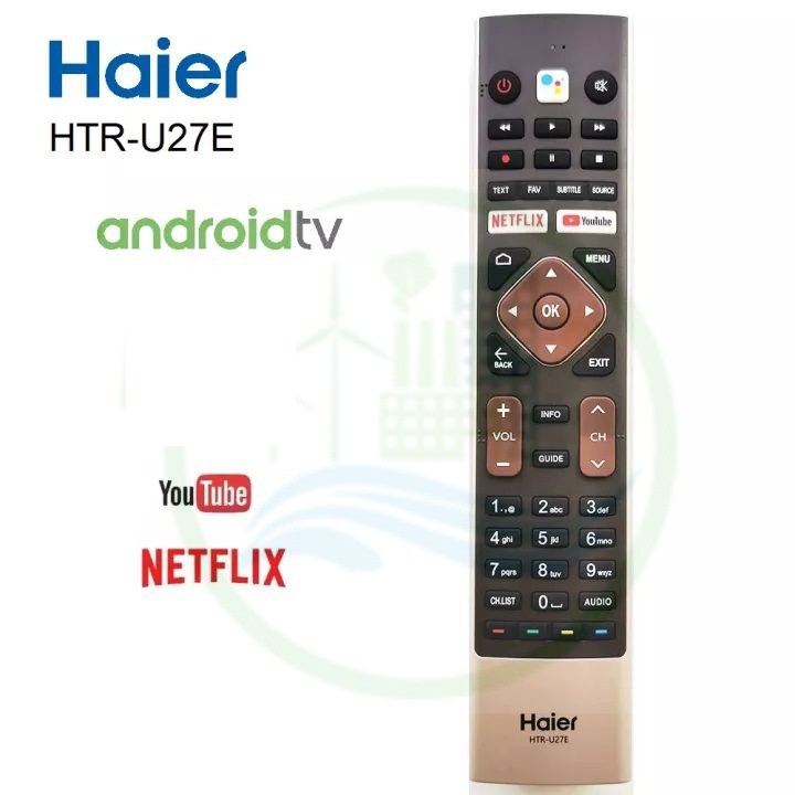 Haier android TV / Smart TV Remote Control () HTR-U27E ไม่มีเสียง ใช้งานร่วมกับ LE50K6600UG LE55K660