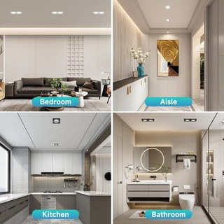GU10 ไฟดาวน์ไลท์ LED ฝัง 3สี มุมปรับได้ โคมดวงฝัง ไฟดาวน์ไลท์ โคมไฟเพดาน สำหรับใช้ในห้องนั่งเล่น ห้องนอน และห้องโถง