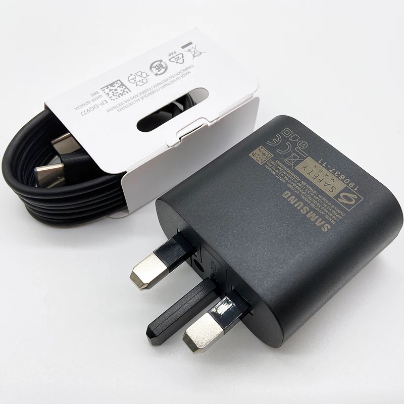 Samsung Galaxy S24 s25 Plus s21feZ พับ 6 5 Flip 4 Super Fast Charger PD 25W อะแดปเตอร์ชาร์จด่วน