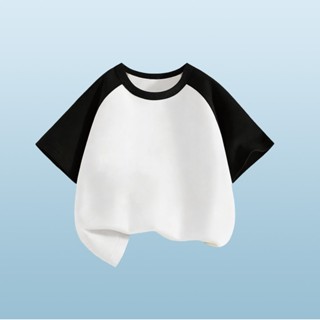 ⭐เสื้อยืดเด็กแขนสั้น สีพื้น/ทูโทน ผ้าฝ้ายแท้ รุ่นใหม่ปี 2026…