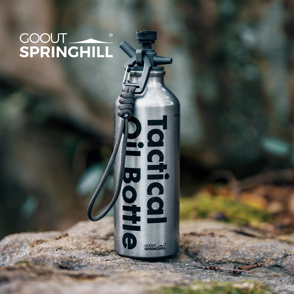 Springhill 500ML ขวดน้ํามันยุทธวิธีแบบพกพา - ขวดเชื้อเพลิงกลางแจ้งสําหรับตั้งแคมป์ภาชนะเก็บเชื้อเพลิงฉุกเฉิน
