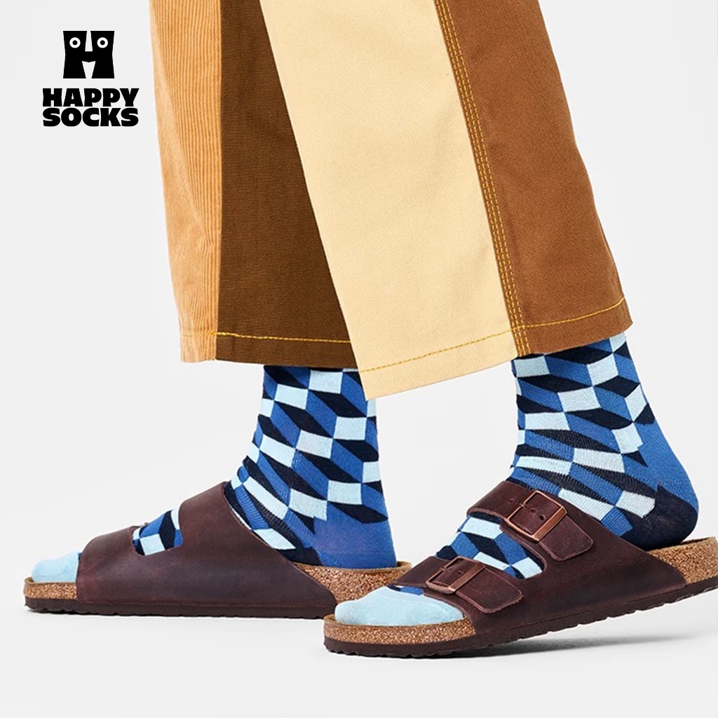 Happy Socks ถุงเท้ายาว ผ้าฝ้ายแฟชั่นชาย ราคา ถูกที่สุด ดีลบีเคเค แกลเลอรีภาพที่ 5