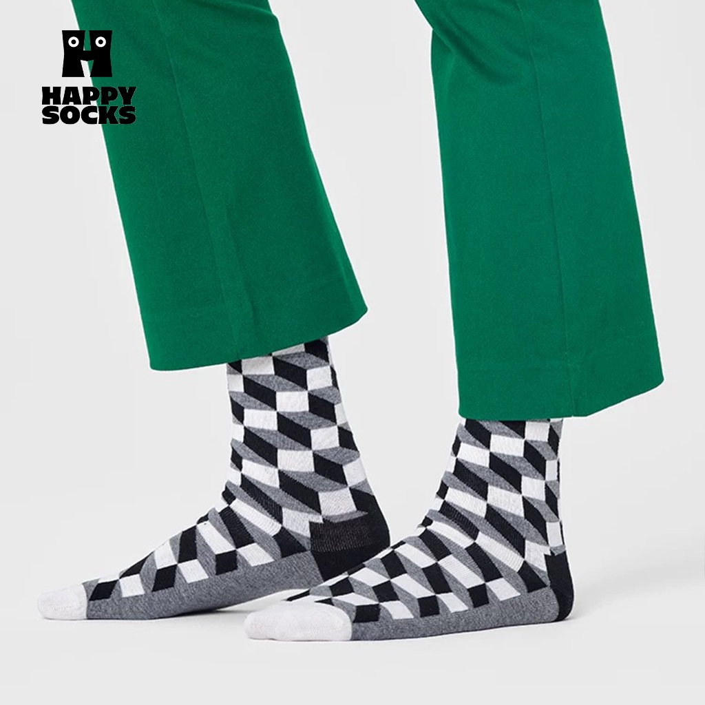 Happy Socks ถุงเท้ายาว ผ้าฝ้ายแฟชั่นชาย ราคา ถูกที่สุด ดีลบีเคเค แกลเลอรีภาพที่ 4