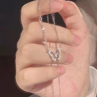 สร้อยคอมุกมูนสโตนสีเงิน ออกแบบสไตล์เกาหลี สำหรับนักเรียนและโอกาสพิเศษ