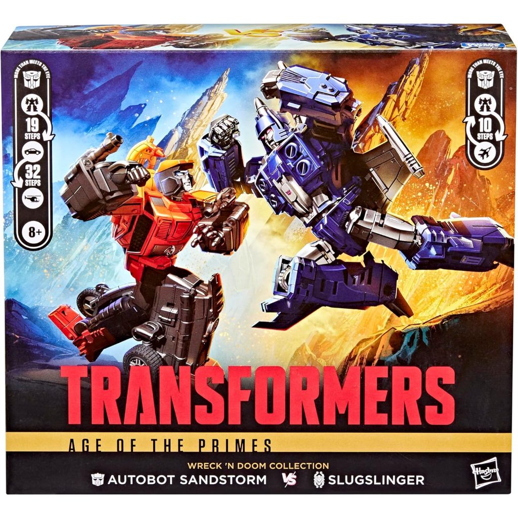 Transformers Age of The Primes Wreck n Doom Collection 2-Pack, 7.5 นิ้ว Autobot Sandstorm และตัวเลขก