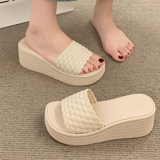 Fashion Wedge Rubber Sandals - Ripple Design 6CM High Heels for Women