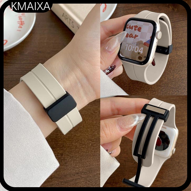 หัวเข็มขัดแม่เหล็กยางรัดสายสําหรับ ฉันดู แอปเปิล ดู กับ อัลตร้า3 2 49มิลลิเมตร45มิลลิเมตร41 44มิลลิเมตร40 42 46มิลลิเมตรชุด11 10 9 8 7 6 5 4 3กีฬาสร้อยข้อมืออุปกรณ์เสริมนาฬิกาสมาร์ท ที800 ที55 ฉัน8 มือโปร