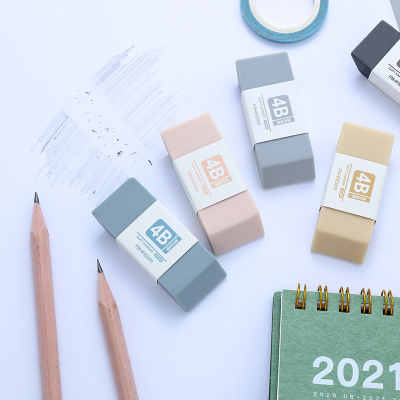 ยางลบ 4B สีพื้น สําหรับวาดภาพระบายสี เครื่องเขียนนักเรียน - รูปที่ 3