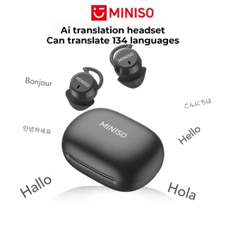 MINISO MS217 หูฟังแปลภาษาด้วย AI หูฟังบลูทูธ 6.0 แปลภาษาได้สองทาง 134 ภาษา หูฟังไร้สาย ระบบตัดเสียงรบกวน ENC คุณภาพเสียง HiFi กันน้ำ น้ำหนักเบา