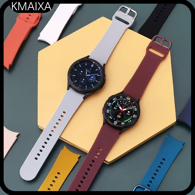สายซิลิโคนสําหรับ Samsung Galaxy Watch 7 6 5 4 44 มม.40 มม.5 Lte 5 Pro 45 มม.6 คลาสสิก 43 มม.47 มม.4 คลาสสิก 42 มม.46 มม.กีฬายางนุ่ม Band กีฬาสร้อยข้อมือเข็มขัด Smartwatch 20 มม.