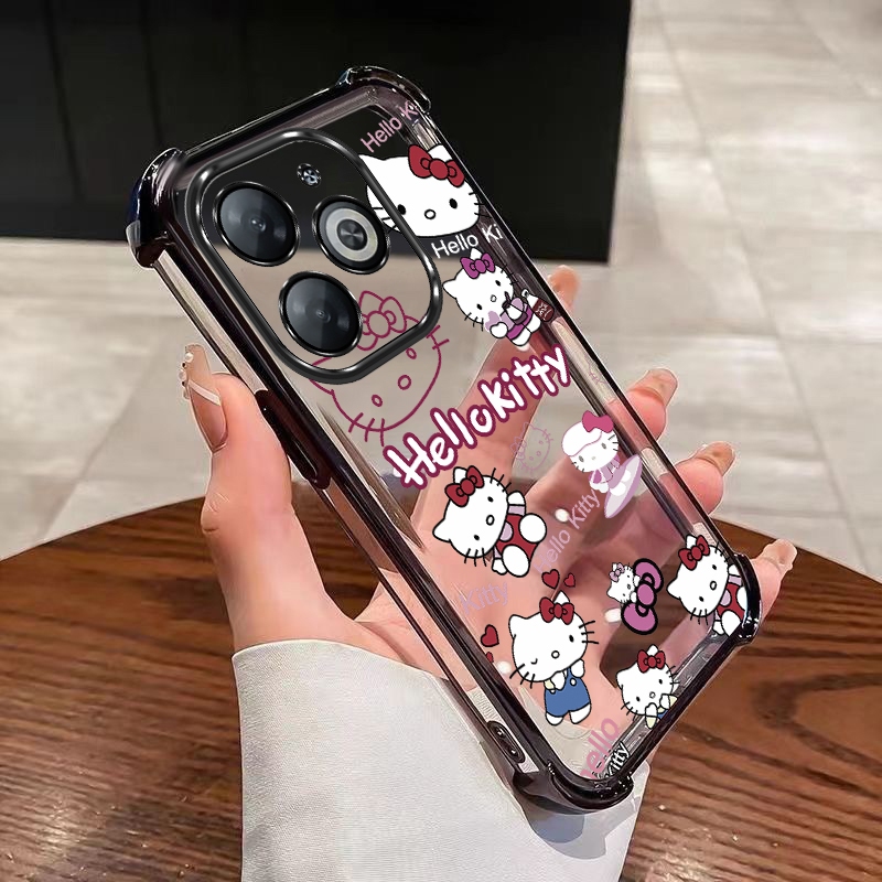 Infinix Smart 8 Pro smart8 X6525 X6525D X6525B น่ารัก Hello Kitty เคสโทรศัพท์แบบนุ่ม Candy คริสตัลใส