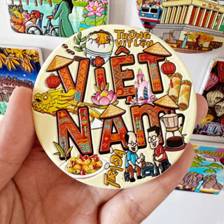 เวียดนามเดินทางของที่ระลึกสติกเกอร์ตู้เย็น ฮาโนอิ การท่องเที่ยว ของที่ระลึกสติกเกอร์แม่เหล็ก