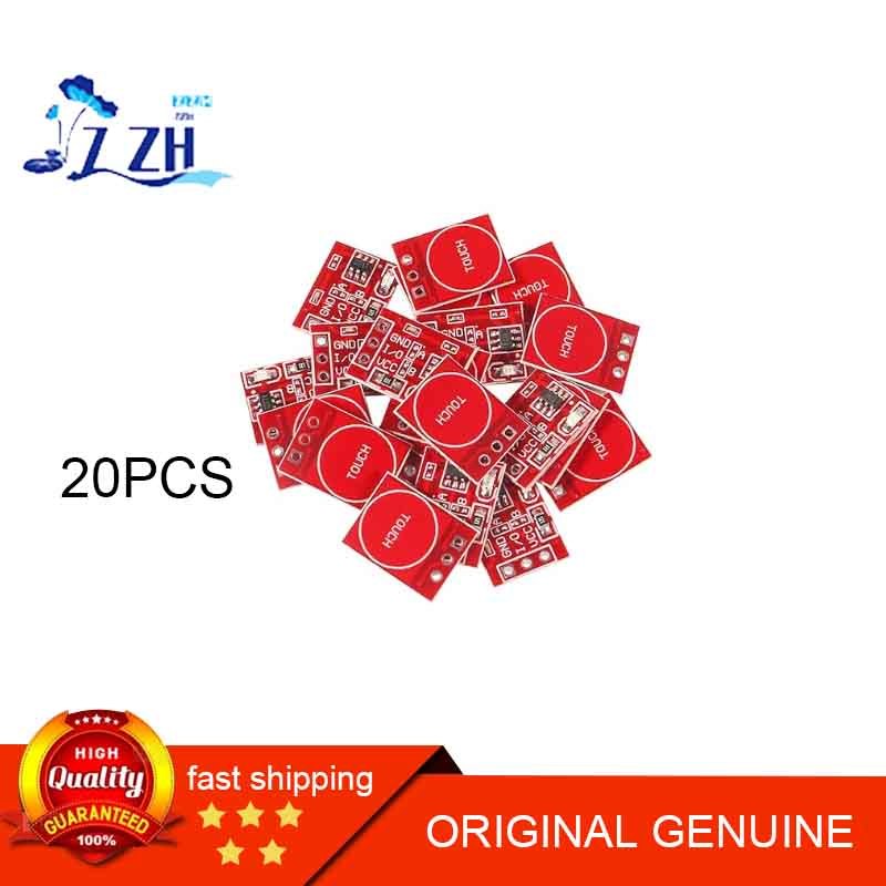 20PCS TTP223 Capacitive Touch Switch ปุ่มเซ็นเซอร์โมดูลล็อคด้วยตนเองสําหรับ Arduino...