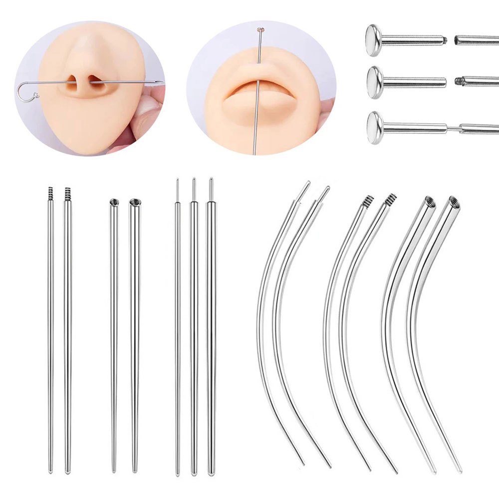 1 ชิ้น 18G/16G/14G/12G สแตนเลส Perforated Guide Rod เจาะเชื่อมต่อ Pin ด้ายภายใน Professional เจาะเครื่องมือ