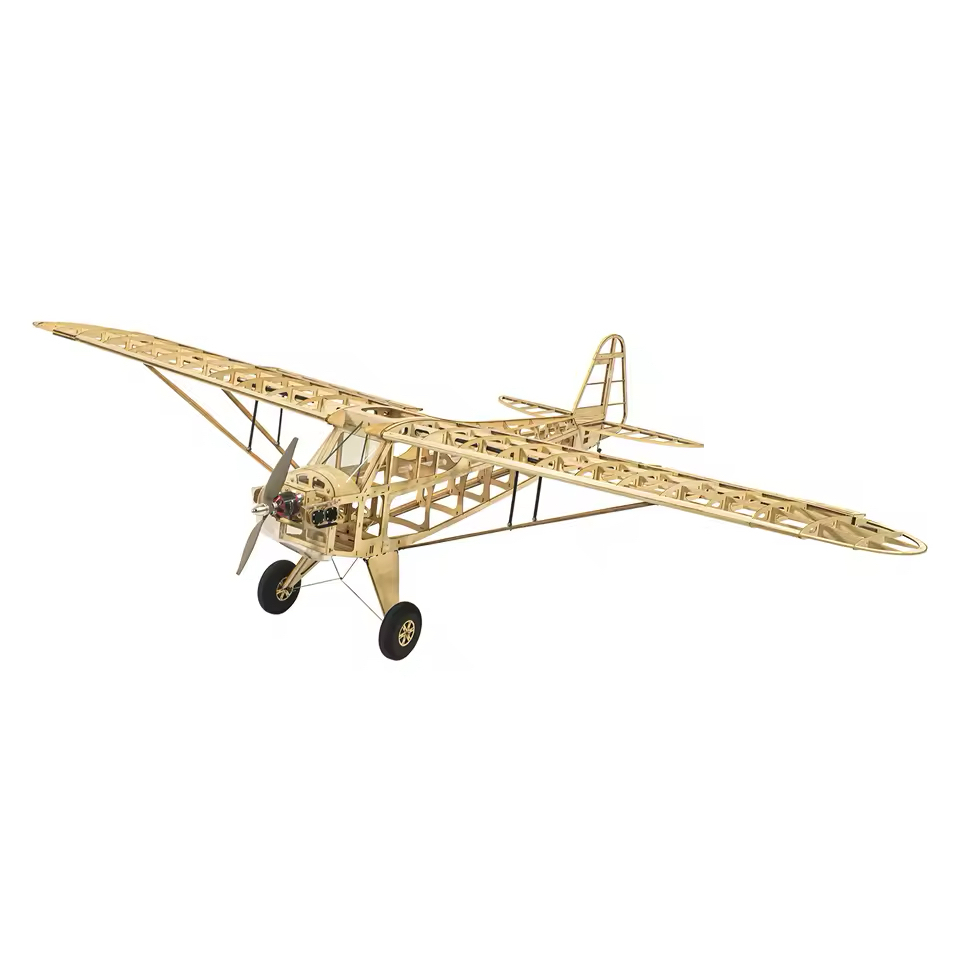 Piper J-3 Cub Balsa ไม้ RC เครื่องบินเลเซอร์ตัดชุด 2000 มม., DIY Scale ชุดอาคารสําหรับนักสะสมสําหรับ