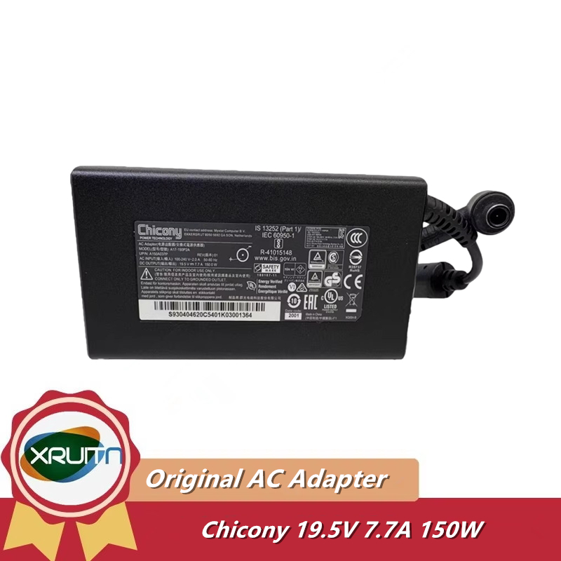 ของแท้ Slim Chicony 19.5V 7.7A 7.4 มม./5.0 มม.150W อะแดปเตอร์ AC A17-150P2A A150A037P สําหรับ MSI Ga