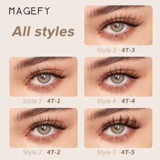 MAANGE ชุดขนตาปลอม 4/7 คู่ แบบธรรมชาติ โปร่งใส ดัดงอนได้ ใช้ซ้ำได้ รุ่น 7308