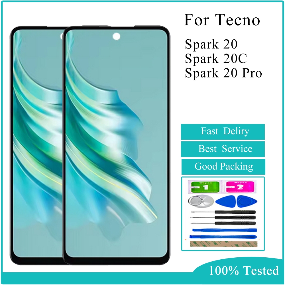 สําหรับ Tecno Spark 20 KJ5 20C BG7 20 Pro KJ6 จอแสดงผล LCD หน้าจอสัมผัสเปลี่ยน