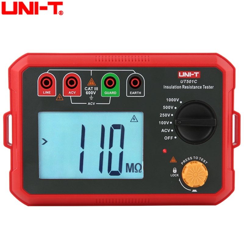UNI-T 501C เครื่องทดสอบ ความต้านทานฉนวน 1000V 5กิกะโอห์ม Insulation Resistance Tester UT501C