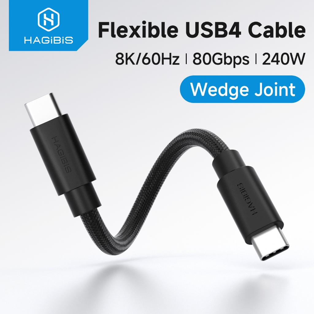 Hagibis สาย USB C ถึง USB C USB 4 สายฟังก์ชั่นเต็มรูปแบบ 80Gbps 240W Fast Charging 8K สายไฟวิดีโอสําหรับ Thunderbolt 5 iPhone 17 Pro