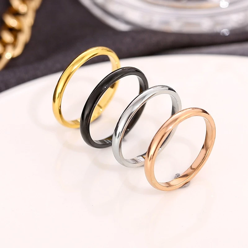 แหวนไทเทเนียม ชุบทอง 18K กันน้ํา กันเหงื่อ สีชมพู เข้ากับทุกการแต่งกาย สไตล์เกาหลี ญี่ปุ่น สําหรับนักเรียน thumbnail 8