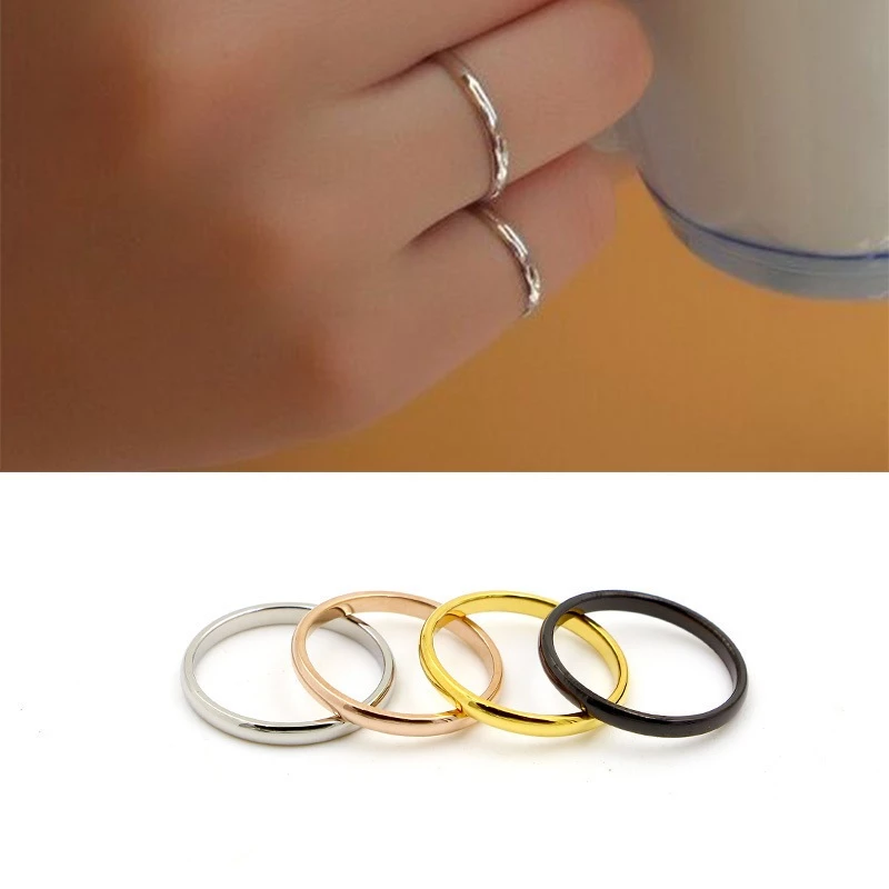 แหวนไทเทเนียม ชุบทอง 18K กันน้ํา กันเหงื่อ สีชมพู เข้ากับทุกการแต่งกาย สไตล์เกาหลี ญี่ปุ่น สําหรับนักเรียน thumbnail 9