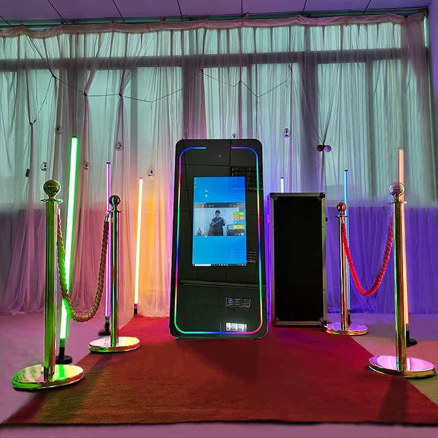 กรณีเที่ยวบิน magic foto master ร้อนรอบ 70 นิ้วกระจกสมาร์ท x ตู้ภาพถ่าย photobooth เครื่องงานแต่งงาน