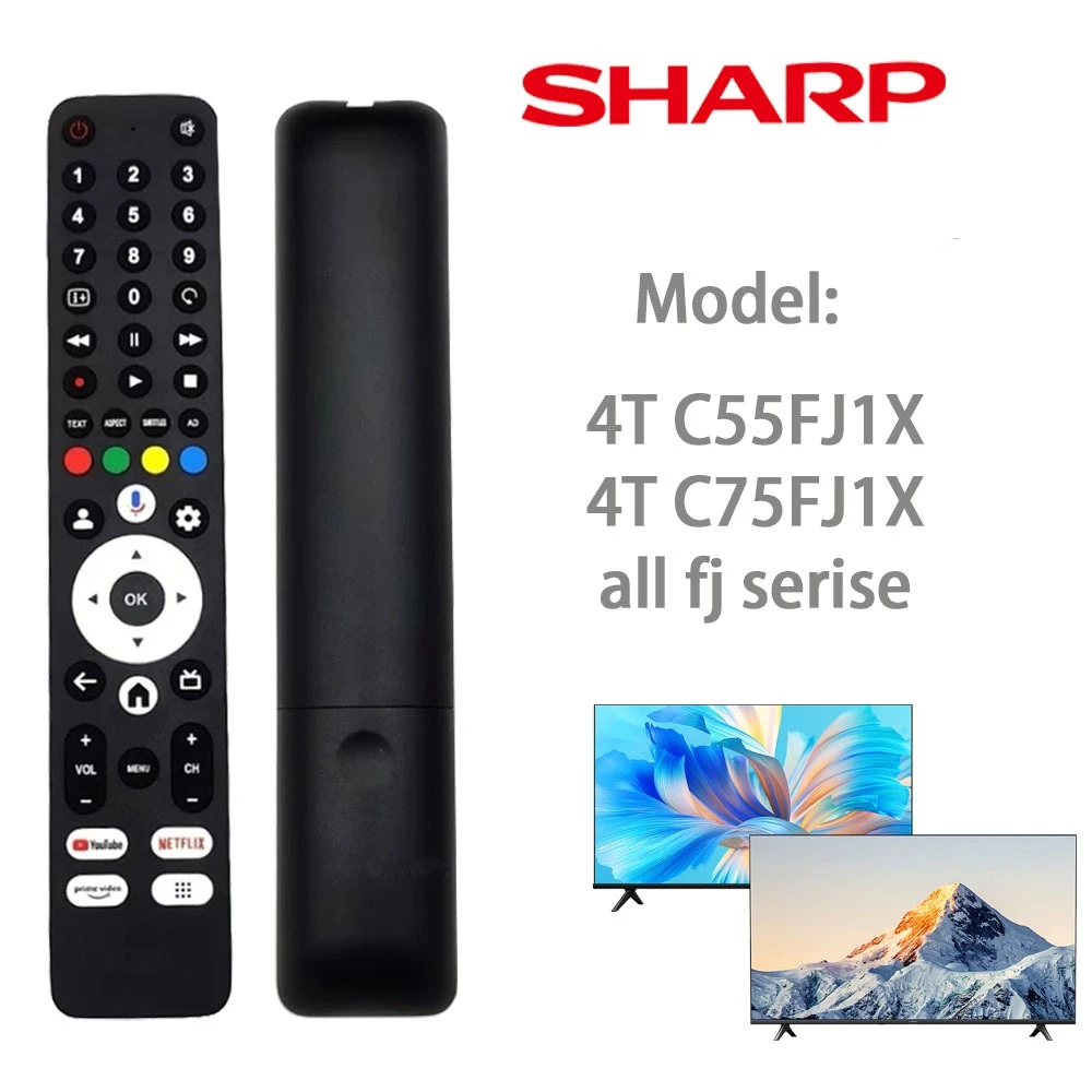 SH-V10 สําหรับ SHARP 4K UHD HDR Google LED TV รีโมทคอนโทรลเหมาะสําหรับ 4T-C50FJ1X 4T-C55FJ1X 4T-C65F