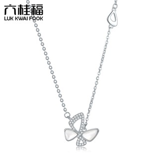 Liuguifu S925 เงินสเตอร์ลิง Mother-Of-Shell สร้อยคอผีเสื้อหญ…