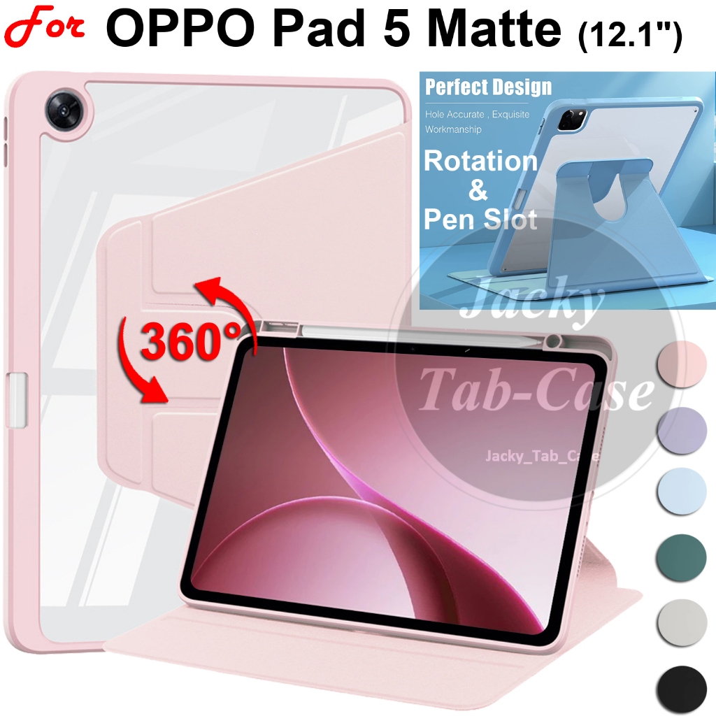 สําหรับ OPPO Pad 5 Matte Display Edition 2026 12.1 "นิ้ว WiFi 5G อะคริลิคใสหมุนแท็บเล็ต Pad5 OPD2502 ปากกาฝาครอบ