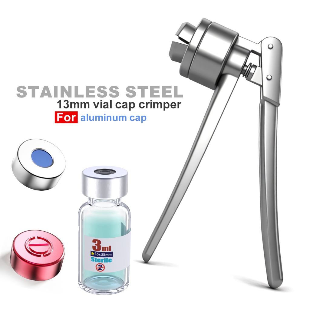 สแตนเลสคู่มือ Vial Crimper มือเครื่องซีล,คู่มือซีลสําหรับ Crimping 13 มม./20 มม.Flip Off Caps