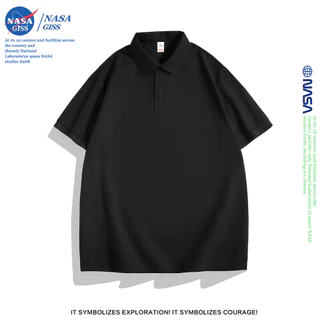 NASA เสื้อโปโล ผู้ชายผู้หญิง ทรงสวย summer POLO สีพื้น ไม่ยับง่าย ผ้าเย็นใส่สบายโพลีเอสเตอร์ ระบายอากาศ