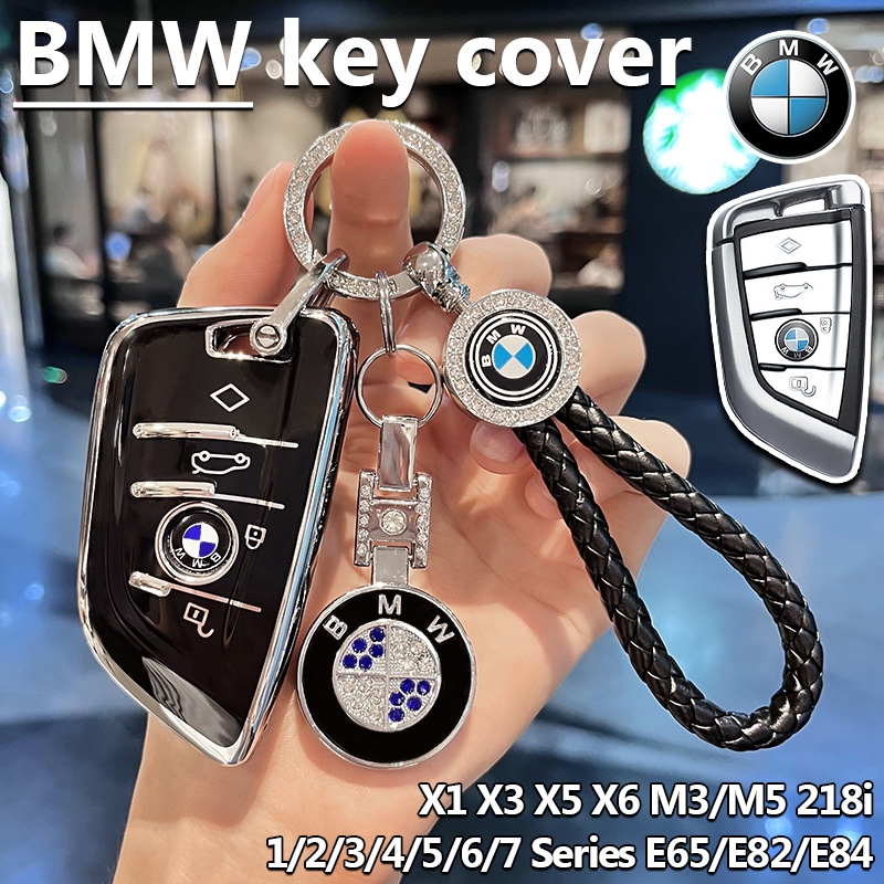 BMW X1 X3 X5 X6 M3 M5 218i ฝาครอบกุญแจรีโมทรถยนต์ พร้อมปลอกกุญแจพวงกุญแจ สําหรับรุ่น E65/E82/E84 และซีรีส์ 1/2/3/4/5/6/7