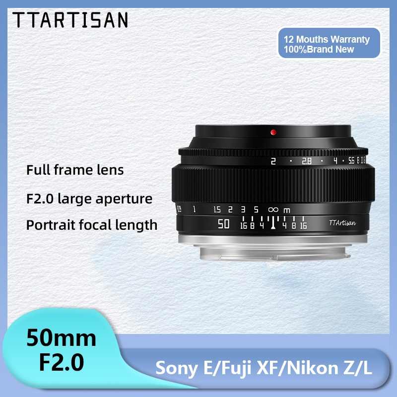 Ttartisan 50mm F2 เลนส์โฟกัสแมนนวล สําหรับกล้อง Fujifilm XF Canon M Sony E Leica L Nikon Z M43 A7CII