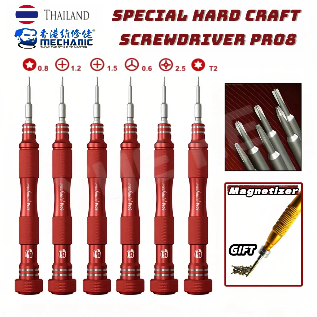 Mechanic MAX8 Precision Anti-Slip ไขควงสําหรับซ่อม iPhones Samsung Xiaomi โทรศัพท์แท็บเล็ต