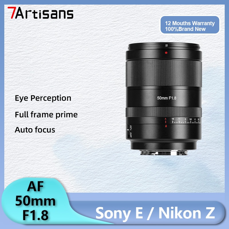 7Artisans 50mm F1.8 AF กรอบรูรับแสงขนาดใหญ่เลนส์โฟกัสคงที่สําหรับ Sony E A7CII A7CR Nikon Z z8 z9 zf