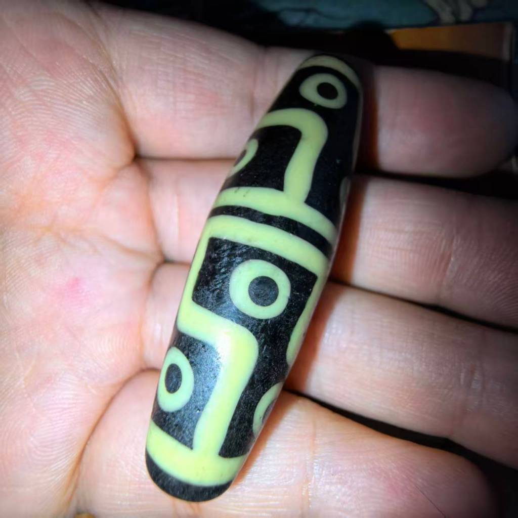 [Mubaozang Chuan] Qing Dynasty Old Twelvd-Eyed Dzi Bead Gongyuan 20th Century Tibement Local ทิเบตที