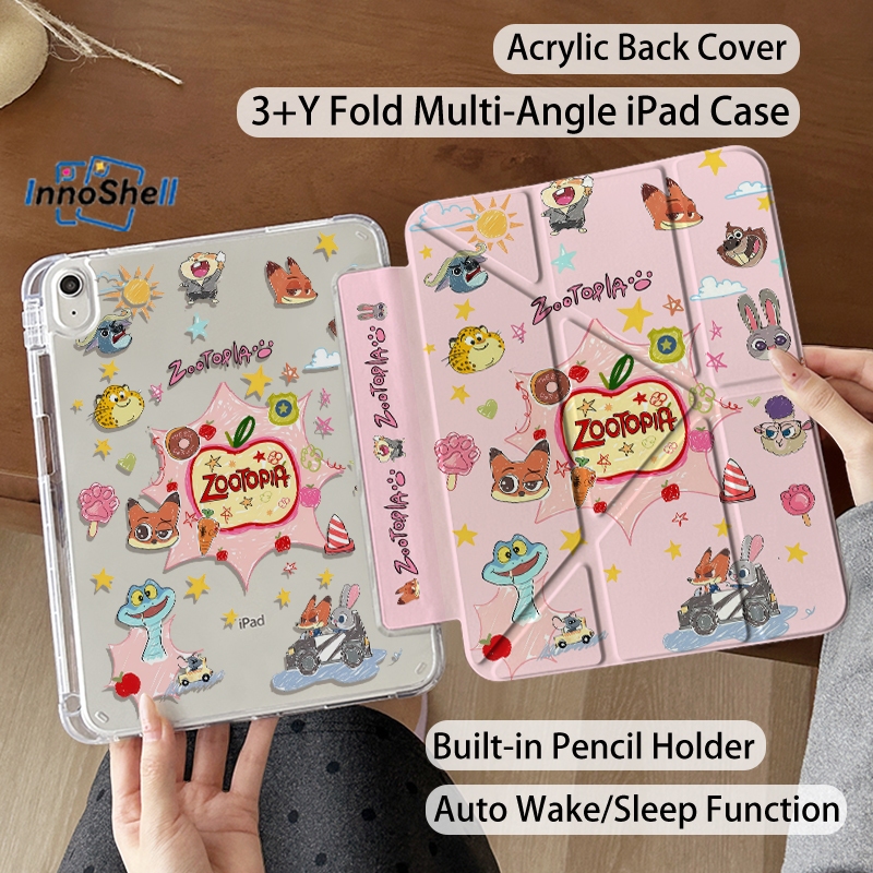เคสป้องกัน iPad แบบพับได้ 3+Y สำหรับ Gen11 A16 Gen10 2022 Air6 Air4 Air5 10.9 ​​Gen7 Gen8 Gen9 10.2