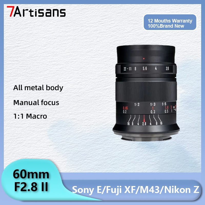 7Artisans 60mm F2.8 Mark II เลนส์ 7Artisans 60 mm f2.8 รุ่น 2 mk2 II Macro 1:1 Lens เลนส์มือหมุน ( 6