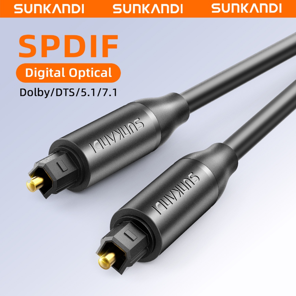 SUNKANDI Optical Audio Cable Optical Pulse Transmission Signal รองรับ PCM Dolby DTS 5.1 ช่องสําหรับ Home Theate