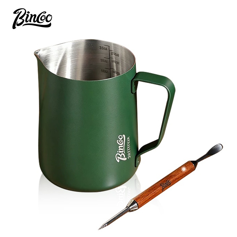 BINCOO กาแฟ Latte Art ถ้วย Latte Art เข็ม Professional สแตนเลสกาแฟ Latte Art ถ้วยหนาภายในสําเร็จการศ