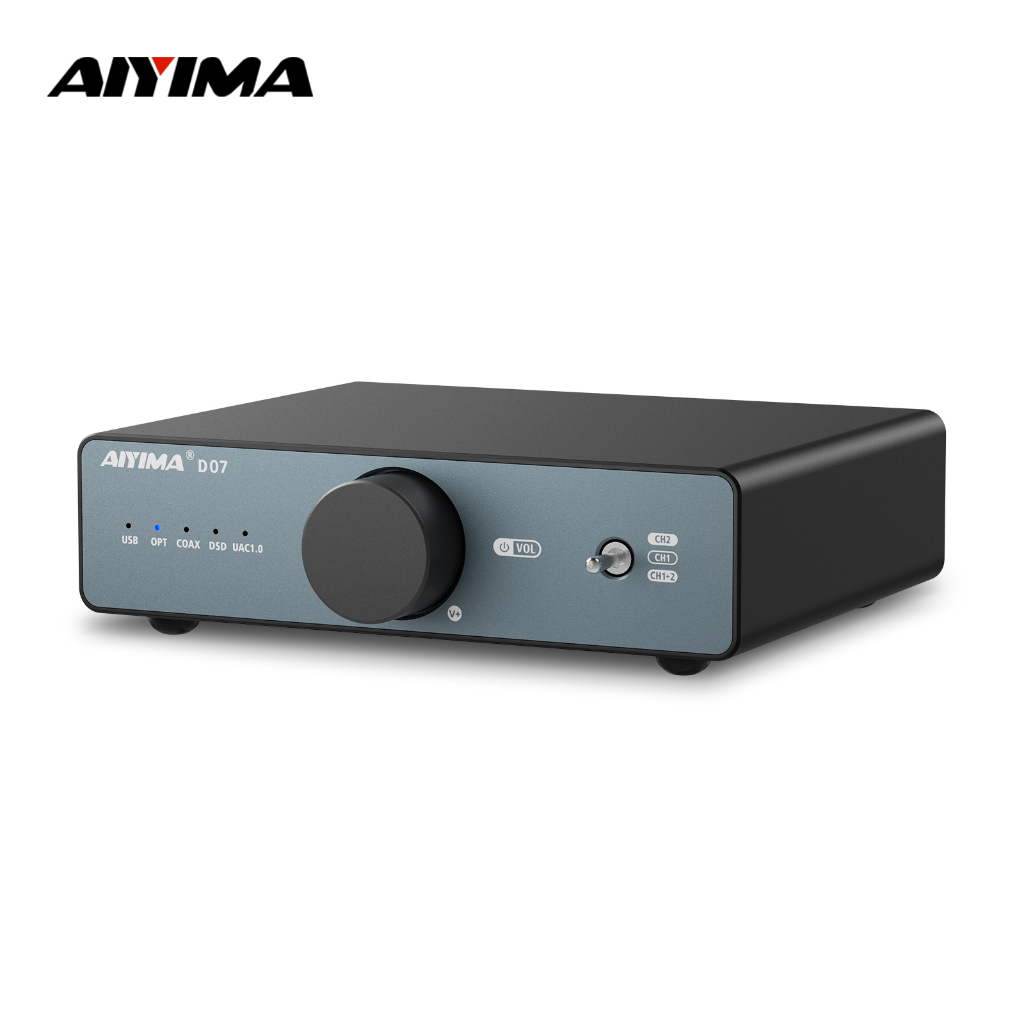 AIYIMA D07 DAC XMOS XU316 AKM 4493S HIFI Mini Desktop Decoder PCM 768kHz/32Bit DSD512 ไฟเบอร์/โคแอกเซียล/อินพุต USB เอาต์พุต RCA