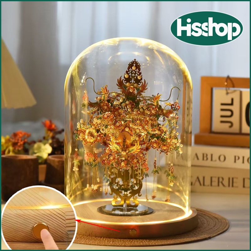 โดมแก้ว,ขวดแก้วพร้อมฐานไฟ LED,led โหลแก้วใหญ่