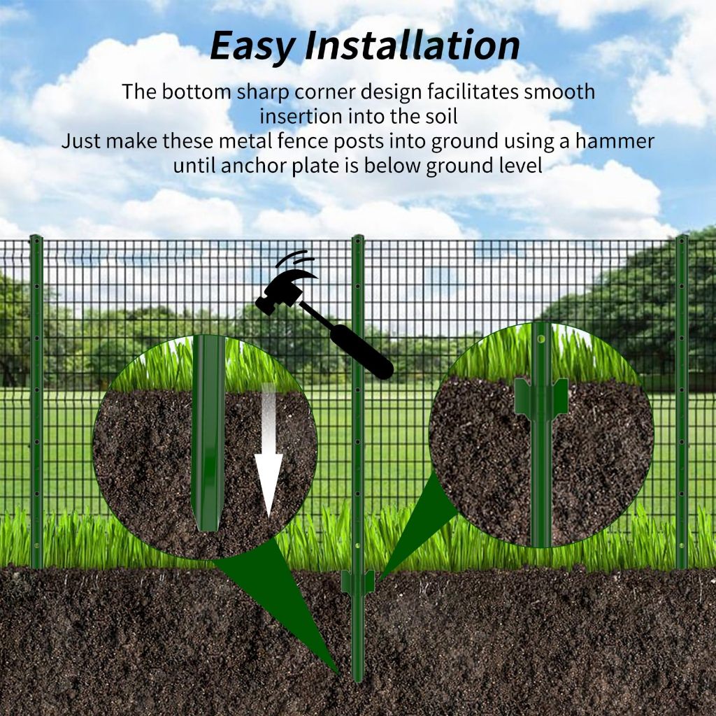 เสารั้วเหล็กหนา Y Post 1.8m ความสูง เสารั้วเหล็ก เสารั้วตาข่าย เสารั้วเหล็กหล่อสามเหลี่ยม เสาล้อมสวน - รูปที่ 2