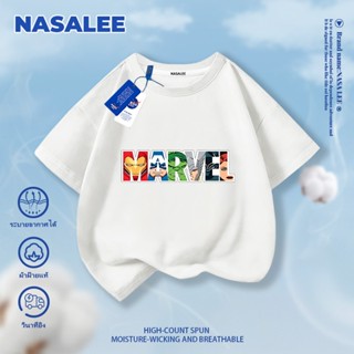 【จัดส่งในวันเดียวกัน】เสื้อยืดแขนสั้นสีดำสำหรับเด็ก NASA แบรน…