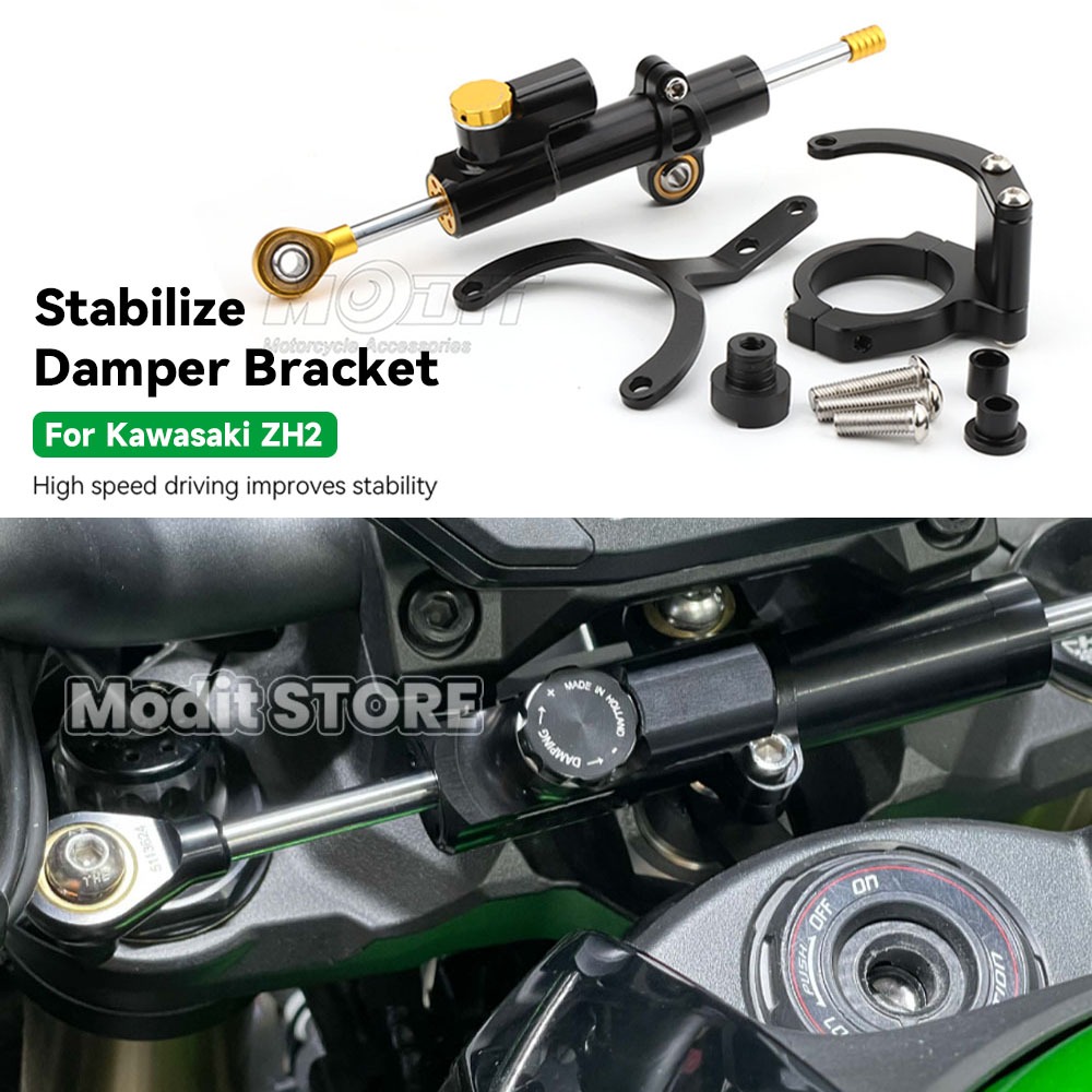 สําหรับ Kawasaki ZH2 Z H2 2020 2021 2022 2023 2024 2025 2026 รถจักรยานยนต์ CNC พวงมาลัย Stabilize Br