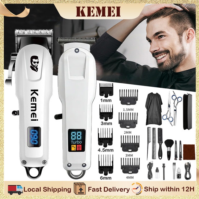 Kemei KM-232 เครื่องโกนหนวดไฟฟ้ามืออาชีพ เครื่องตัดผมกำลังสูง เครื่องตัดผมสำหรับช่างตัดผม YX-826 ปัตตาเลี่ยน เล็มขน โกนหนวด หน้าจอLED