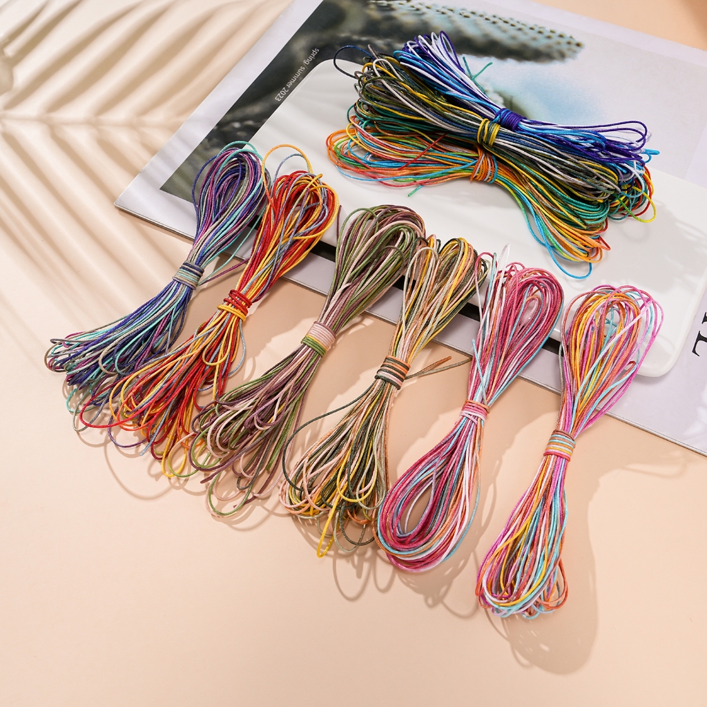 5-10mNo.72 ด้ายหยกด้ายไนลอน 0.8 มม.สีไล่ระดับสี DIY เชือกถักสร้อยข้อมือสร้อยคอเครื่องประดับวัสดุ