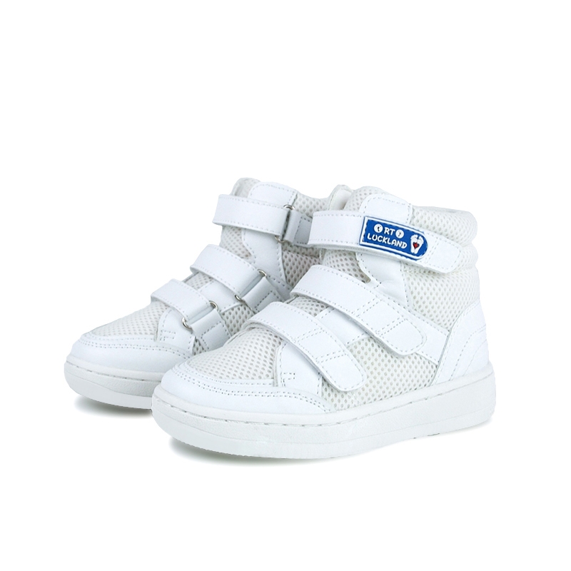 เด็กรองเท้าผ้าใบหญิงชายสีขาวศัลยกรรมกระดูกโรงเรียนรองเท้าเด็กDemiตาข่ายBootieกับพื้นรองเท้ากายอุปกรณ