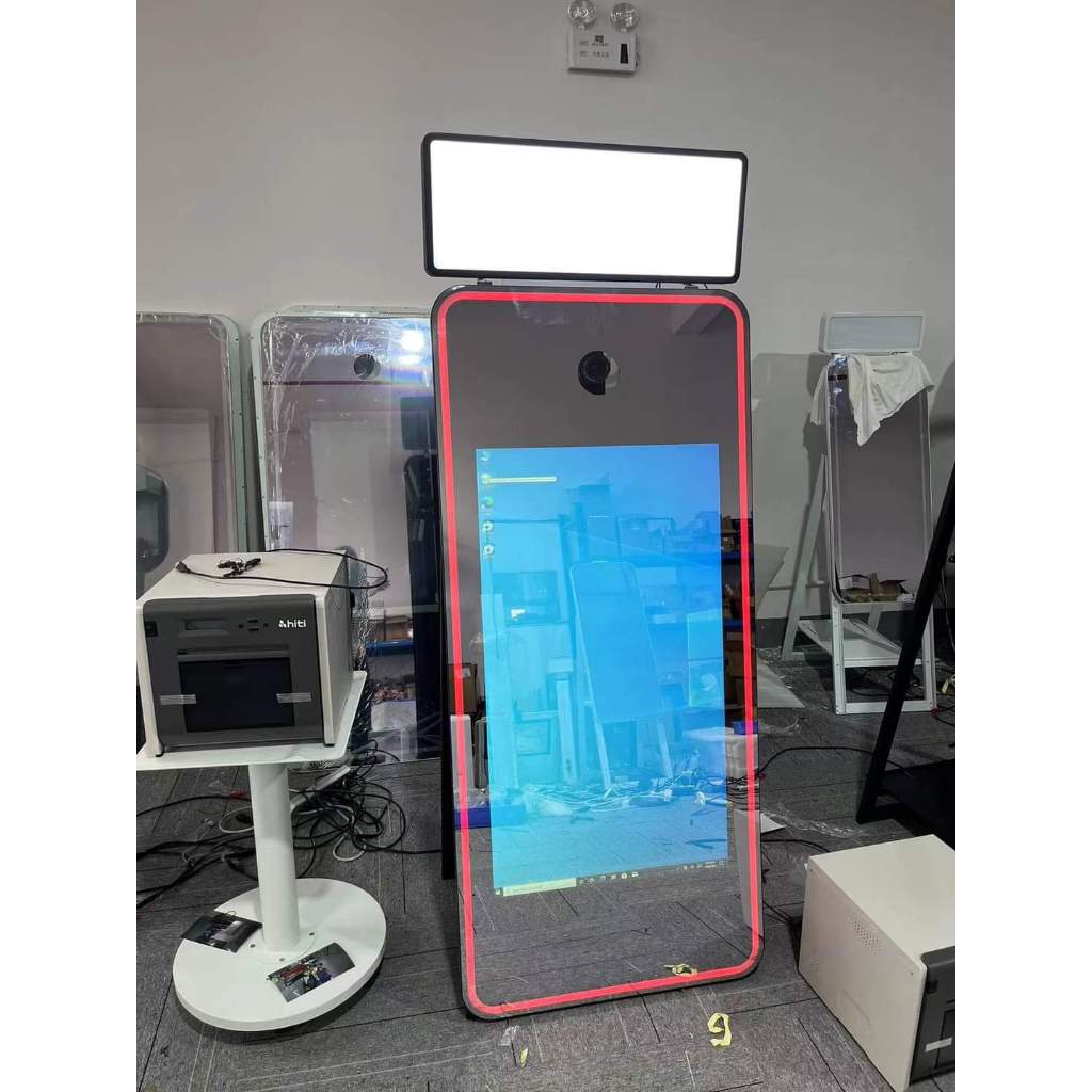 กรณีเที่ยวบิน magic foto master ร้อนรอบ 70 นิ้วกระจกสมาร์ท x ตู้ภาพถ่าย photobooth เครื่องงานแต่งงาน